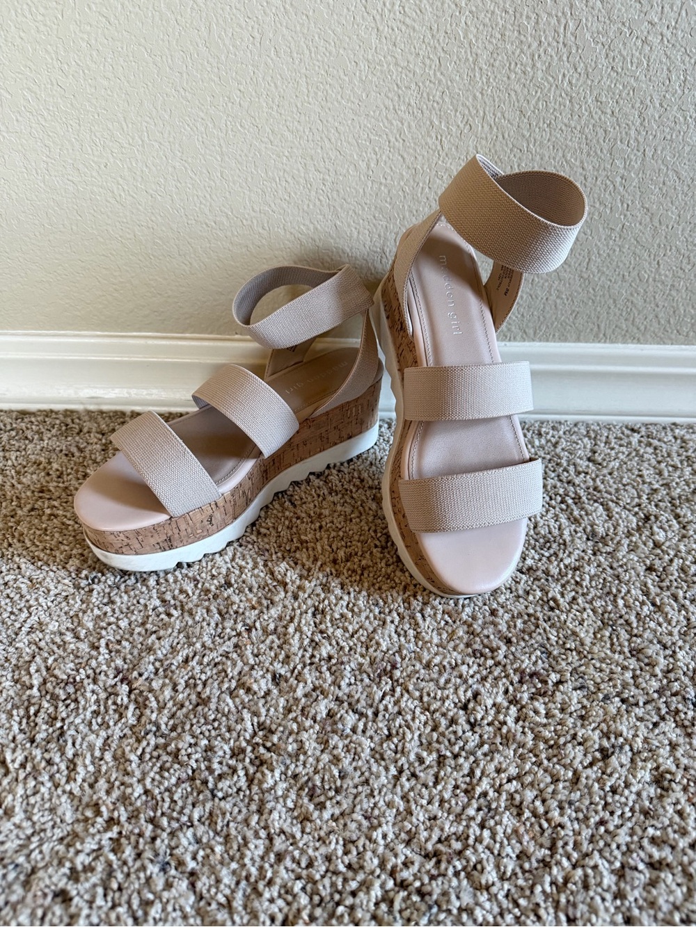 Madden Girl platform sandal in nude